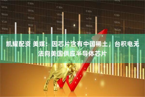 凯耀配资 美媒：因芯片含有中国稀土，台积电无法向美国供应半导体芯片