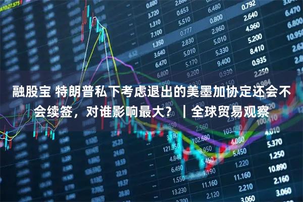 融股宝 特朗普私下考虑退出的美墨加协定还会不会续签，对谁影响最大？｜全球贸易观察