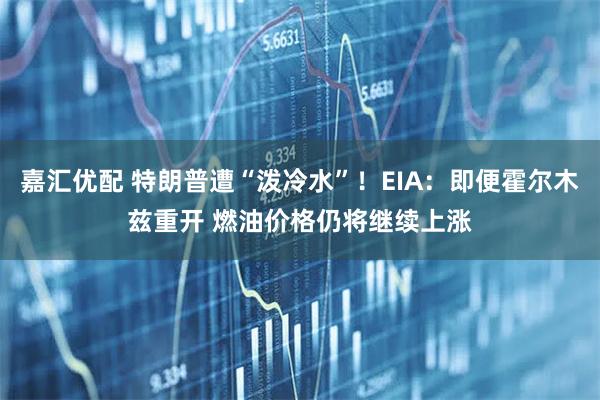 嘉汇优配 特朗普遭“泼冷水”！EIA：即便霍尔木兹重开 燃油价格仍将继续上涨